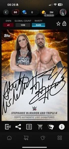 Topps Slam Digital - Triple H And Stephanie Mcmahon Live Sig Auto 2016 - Picture 1 of 1