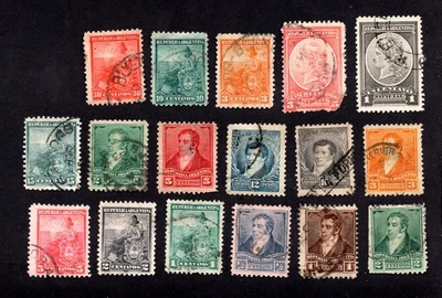 Argentina 1892-1903 group of 17 stamps used CV=24.1$ - Image 1 of 2