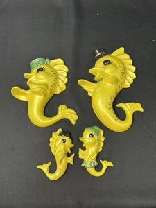 Vtg 1970s Fish Family Set Wall Hanging Plaque Decor Art Ceramic MCM Arnels - Picture 1 of 14