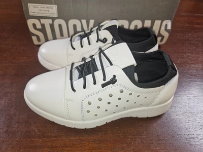 Stacy Adams Boys White Halden Slip-On Cap Toe Elastic Lace Shoes Size 11.5 - Image 1 of 4