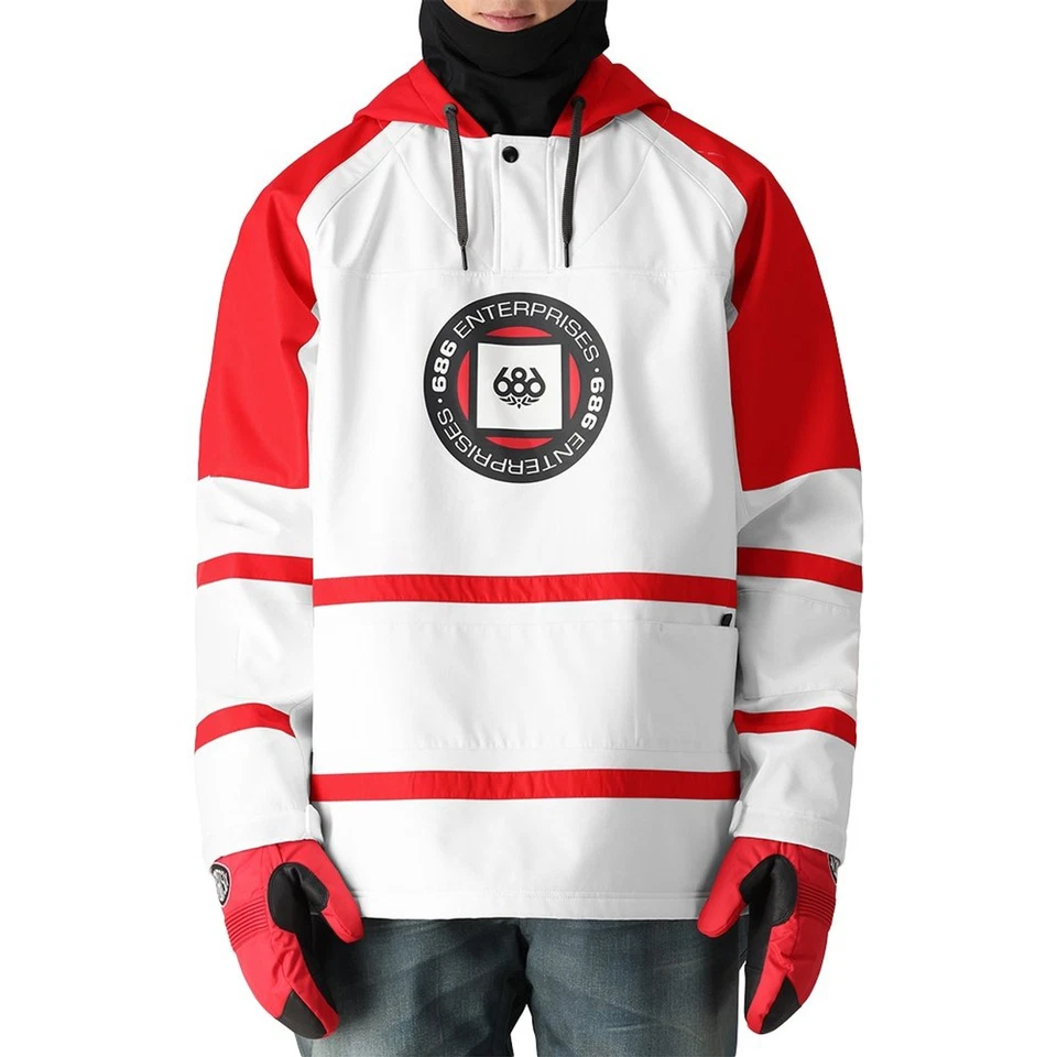 686 Slapshot Sudadera con Capucha Impermeable Para Hombre Blanco Rojo M Foto 1 de 1