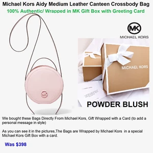 Michael Kors Aidy Medium Leather Canteen Crossbody Bag, Powder Blush - Picture 1 of 7