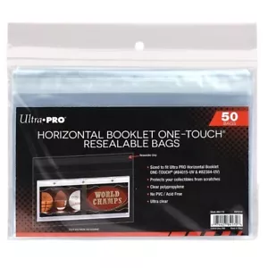 50 Ultra PRO Horizontal Booklet One-Touch Resealable Bags Protector Sleeves - Picture 1 of 3