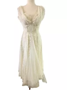 Vintage Kerrybrooke Kleid Spitze Tüll Party Cocktail Hochzeit 50er Ivory Klassiker - Bild 1 von 14