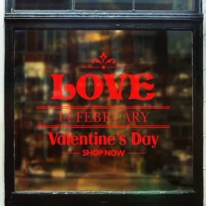Valentines Day Shop Now Window Invitation Sign Phrase Vinyl Decal Graphic - Picture 1 of 1
