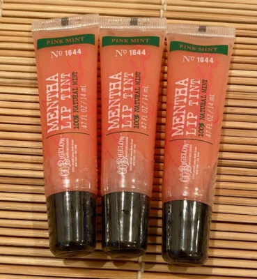 3 Bath & Body Works Co Bigelow Mentha Lip Tine No. 1644 PINK MINT .47 oz each - Image 1 of 2
