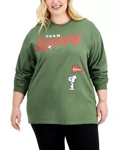 Love Tribe Womens Trendy Plus Size Long-Sleeve Cotton Snoopy T-Shirts - Picture 1 of 4