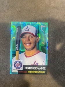 Cesar Hernandez 2022 Topps Chrome Platinum Anniversary Aqua Raywave /299 - Picture 1 of 2