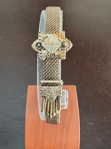 VINTAGE LADIES VICTORIAN GOLD FILLED ADJUSTABLE BRACELET, MESH - Picture 1 of 5