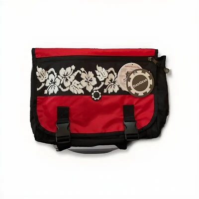 Bolsa de pañales de viaje Dadgear para hombre/mujer rojo y negro con flores blancas. Nuevo con etiquetas. Foto 1 de 4
