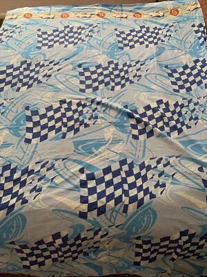 Speed Racer Doble Hoja Plana Azul Gris Negro Mach 5 Tela Bandera a Cuadros Foto 1 de 3