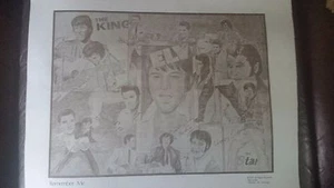 ELVIS PRESLEY MONTAJE ARTÍSTICO "RECUMBER ME" POR ALAN SMITH 1978 21" POR 17" - Imagen 1 de 3