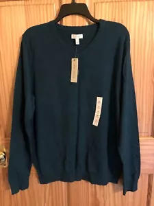 Sonoma Mens Medium V-neck Sweater Turquoise Retail $45.00 (s-blk-47-22) - Picture 1 of 6