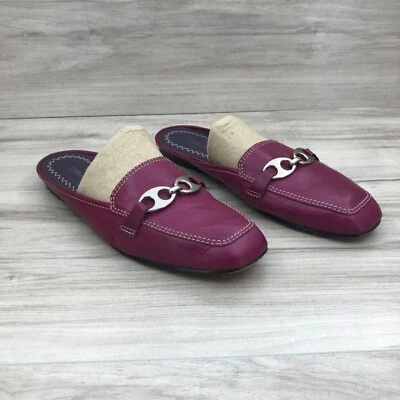 Zapatos planos Enzo Angiolini Mule para mujer 6M Kaiyas de cuero púrpura sin cordones Foto 1 de 4