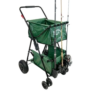 Fishing Cart Wagon - Holds 5 Fishing Poles – LARGE Air Wheels – Cooler Platform - Picture 1 of 9