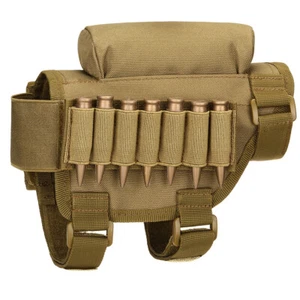Tactical Buttstock Shell Holder Cheek Rest Pouch Holder with Ammo Carrier Case - Picture 1 of 15