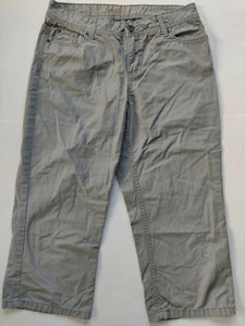 Wrangler Canvas Cropped Capri Gray 100% Cotton Hiking Pants Size 10 31x22 - Picture 1 of 12