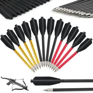 Aluminum Crossbow Arrows w/ High Impact Bolts 50 & 80 lbs Hunting Pistol Archery - Picture 1 of 23