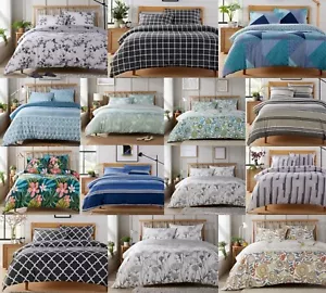 Reversible Duvet Quilt Cover Bedding Set Single Double King Size With Pillowcase - Picture 1 of 64