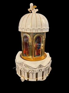 Mr Christmas Gold Label Porcelain Carillon Church Stained Glass Animated Musical - Picture 1 of 6