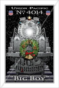 tren, Big Boy, 4-8-8-4, Unión, Pacífico, ALCO, locomotora, vapor, motor, ferrocarril, Navidad - Imagen 1 de 1