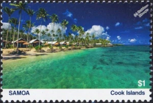 SAMOA Beach & Palm Trees / Islands of the Pacific Stamp # 4 (2019 Cook Islands) - Picture 1 of 1