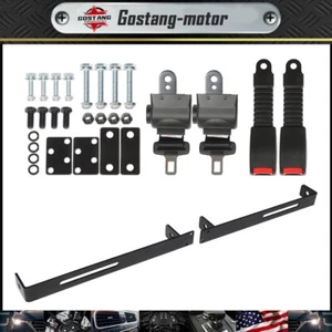 2 Retractable Seat Belts And Bracket Kit For EZGO Yamaha Club Car Golf Cart - Picture 1 of 12