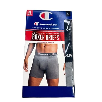 Lote de 4 calzoncillos boxer Champion para hombre talla grande negros grises nuevos en paquete Foto 1 de 4