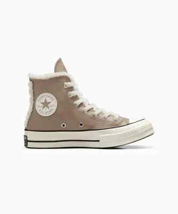 New Converse Chuck 70 "Leather & Fur" Sherpa Shoes - Vintage Cargo (A12450C) - Picture 1 of 9