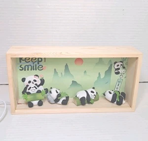 LED Light Box Display Cute Panda Scene Bamboo Decor Night Light 10"x5"x2.5" USB - Picture 1 of 6
