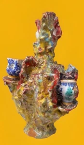 Vaso Brutalista Caltagirone S. Giudice Sicilia Italia Artigianale MCM Firmato - Foto 1 di 2