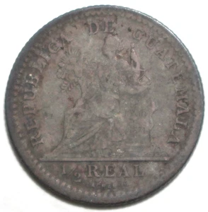 Guatemalan 1/2 Real Coin 1897 KM# 165 Guatemala Silver .835 Half 528K - Picture 1 of 2