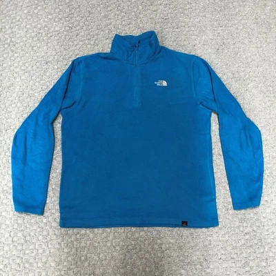 Pullover The North Face polar 1/4 cremallera grande azul Polartec exterior cálido acogedor día Foto 1 de 4