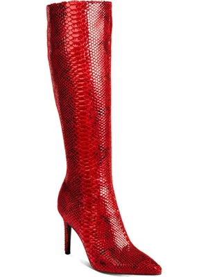THALIA SODI Womens Red Pointed Toe Stiletto Zip-Up Dress Heeled Boots 5.5 - Image 1 of 3