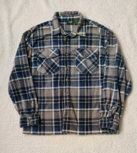 Stillwater Supply Co Flannel Shirt Mens XL Gray Blue Plaid Pockets Workwear - Picture 1 of 11