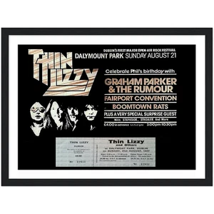 Thin Lizzy Dalymount Park Dublin 1977 Plus Ticket Classic Semi-Glossy Paper Wood - Bild 1 von 4