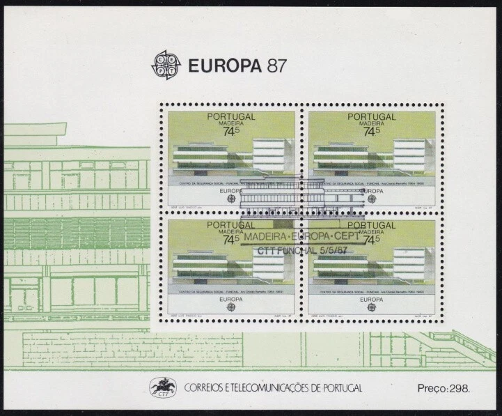 Madeira 1987 Europa, Architecture, Funchal, Minisheet, Portugal, VFU / CTO - Image 1 of 1