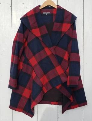 Matty M Women's Plaid Red & Black Coat Jacket Size S MISSING CORD - Image 1 of 4