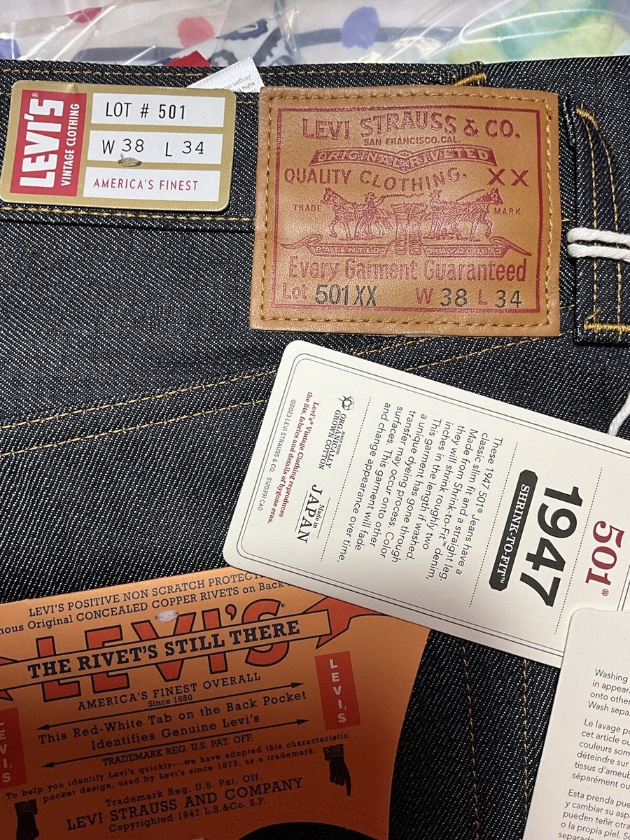 LEVI'S LVC NWT BIG E JAPAN S 501XX 1947 SELV.JEAN RIGID SZ LEVI'S LVC NWT BIG E JAPAN S 501XX 1947 SELV.JEAN RIGID SZ