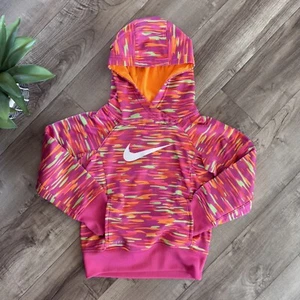 Nike Girl's Therma-Fit Hoodie Pink Orange Size Sweatshirt Size 4 - Picture 1 of 7