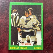 1973-74 Topps Set BARCLAY PLAGER #47 ST. LOUIS BLUES - NR-MINT *HIGH GRADE*