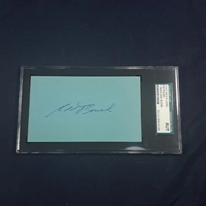 Edd Roush Signed 3x5 Index Card JSA SGC Hall of Fame Cincinnati Reds NY Giants - Picture 1 of 2