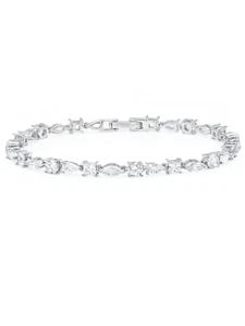 Authentic Crislu Multi Shape CZ Tennis Bracelet in Platinum - Picture 1 of 1