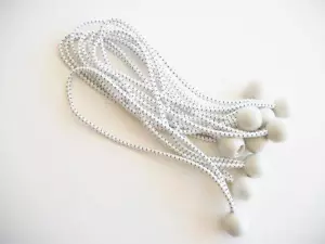 Lote de 50 piezas de bungees de pelota blanca de alta resistencia corbatas elásticas lona de dosel - Imagen 1 de 1