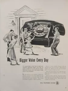 1949 de colección sistema telefónico campana anuncio impreso. Post Segunda Guerra Mundial - Imagen 1 de 1