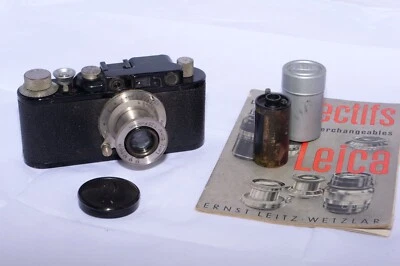 Leica II Black 35mm Rangefinder Camera. NICKEL Elmar 50mm f3.5 Lens. 2024 CLA. - Image 1 of 4