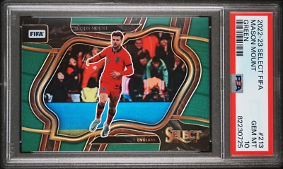 2022-23 Mason Mount Panini Select FIFA Field Level Green England Card 5/5 PSA 10 - Image 1 of 3