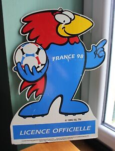 ancien panneau foot France 98 licence officiel 1995 Footix football