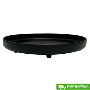 Metal Plant Saucer 8in Durable Black Water Catcher Drip Tray Indoor Outdoor Use - Picture 1 of 5