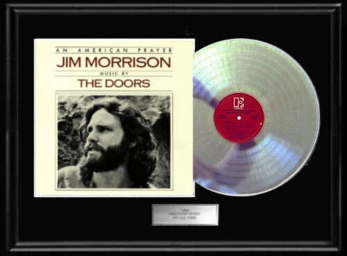 THE DOORS JIM MORRISON AMERICAN PRAYER FRAMED LP WHITE GOLD PLATINUM TONE RECORD Foto 1 de 1